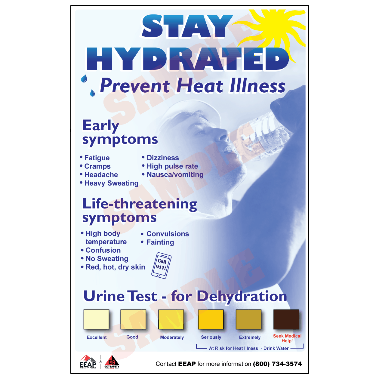 Stay Hydrated Prevent Heat Illness Poster English Gotsafety Com Store